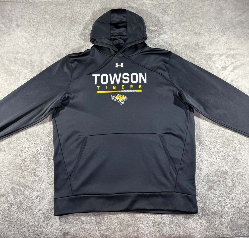 Under Armour Towson State Tigers Fleece Hoodie Size 2XL Black Pullover